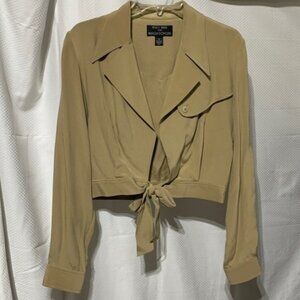 Magaschoni 12 tan silk jacket euc